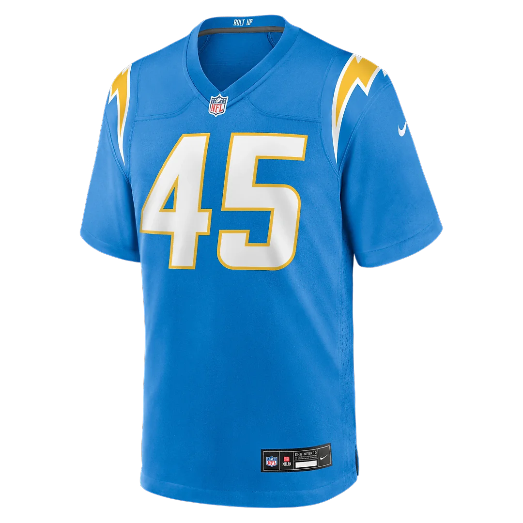 Zennovawear Tuli Tuipulotu Los Angeles Chargers Team Game Jersey - Powder Blue