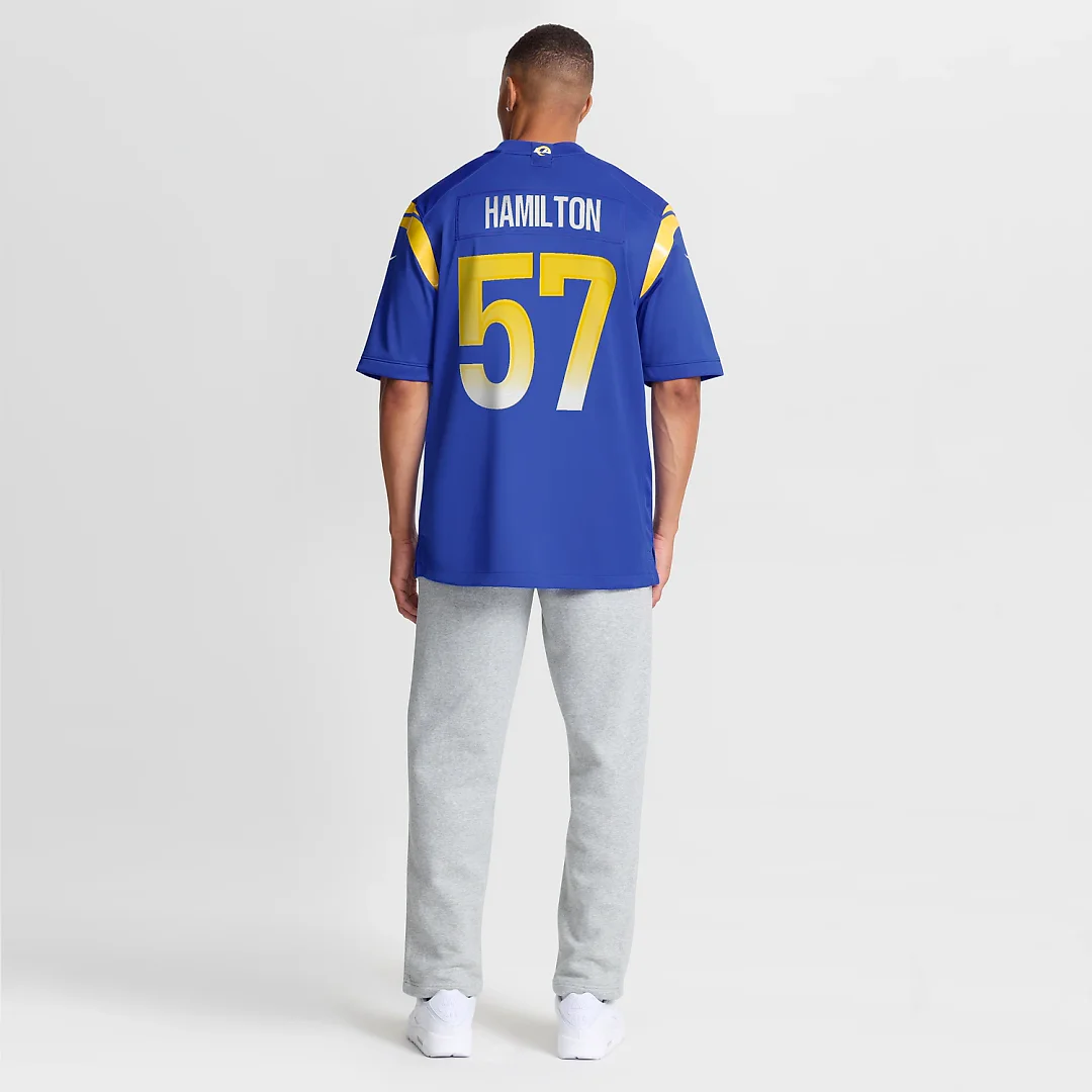 Zennovawear Ty Hamilton Los Angeles Rams Team Game Jersey - Royal