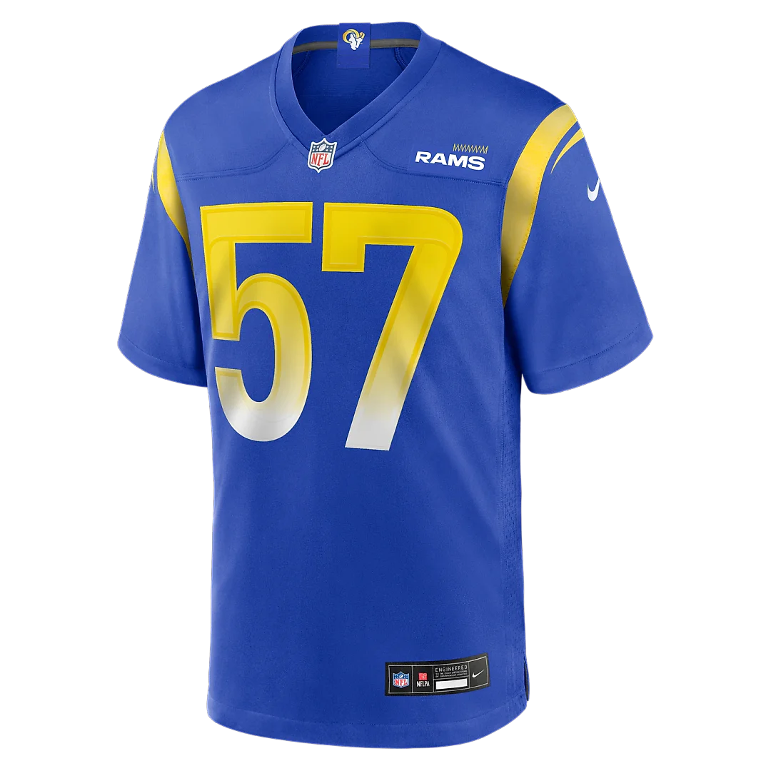 Zennovawear Ty Hamilton Los Angeles Rams Team Game Jersey - Royal