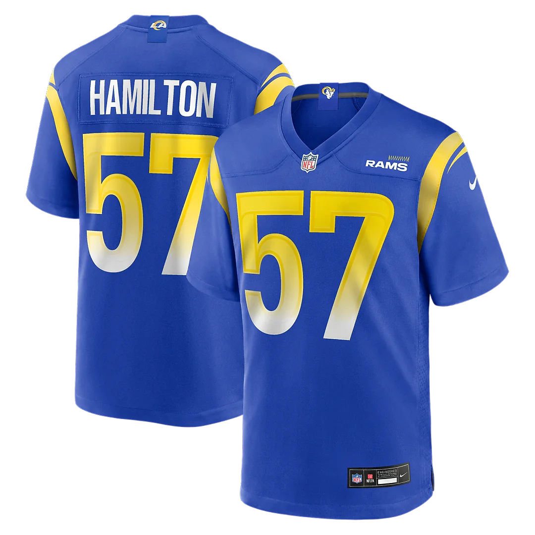 Zennovawear Ty Hamilton Los Angeles Rams Team Game Jersey - Royal