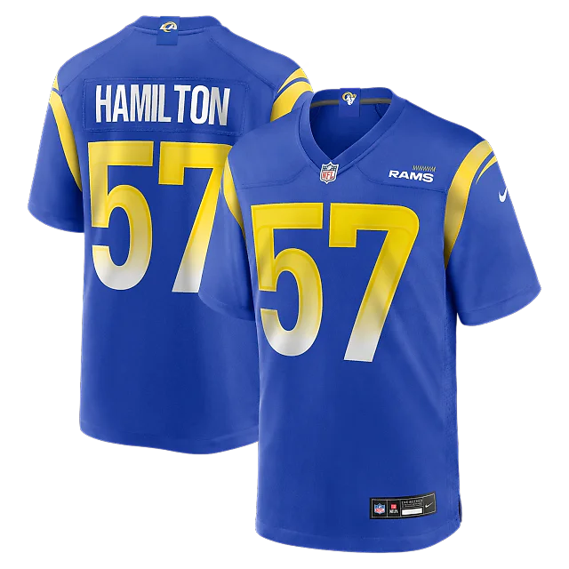 Zennovawear Ty Hamilton Los Angeles Rams Team Game Jersey - Royal