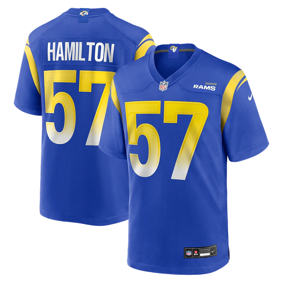Zennovawear Ty Hamilton Los Angeles Rams Team Game Jersey - Royal