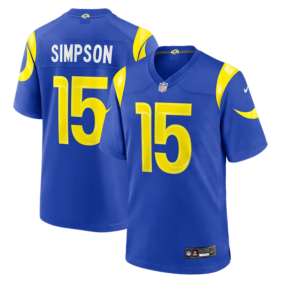 Zennovawear Ty Simpson Los Angeles Rams 2026 NFL Draft First Round Pick No. 13 Team Game Jersey - Royal