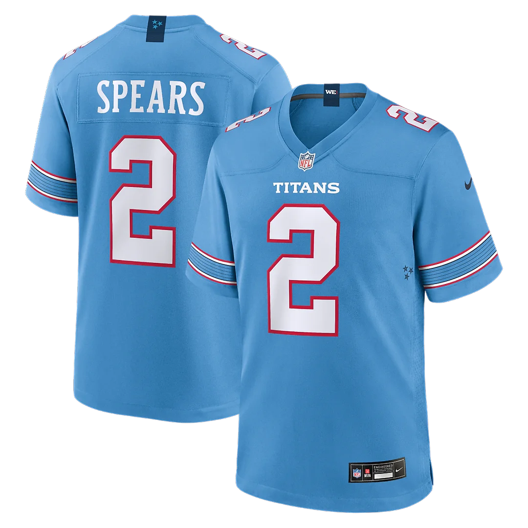 Zennovawear Tyjae Spears Tennessee Titans Game Jersey - Light Blue