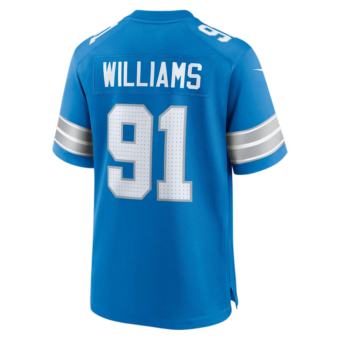 Zennovawear Tyleik Williams Detroit Lions Team Game Jersey - Blue