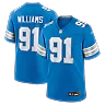 Zennovawear Tyleik Williams Detroit Lions Team Game Jersey - Blue