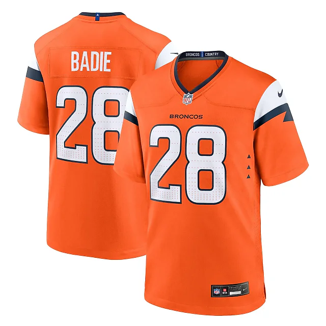 Zennovawear Tyler Badie Denver Broncos Team Game Jersey - Orange