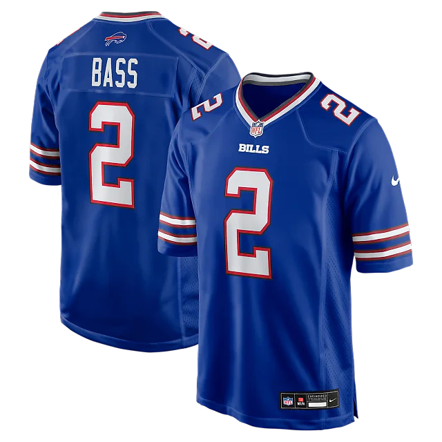 Zennovawear Tyler Bass Buffalo Bills Game Player Jersey - Royal