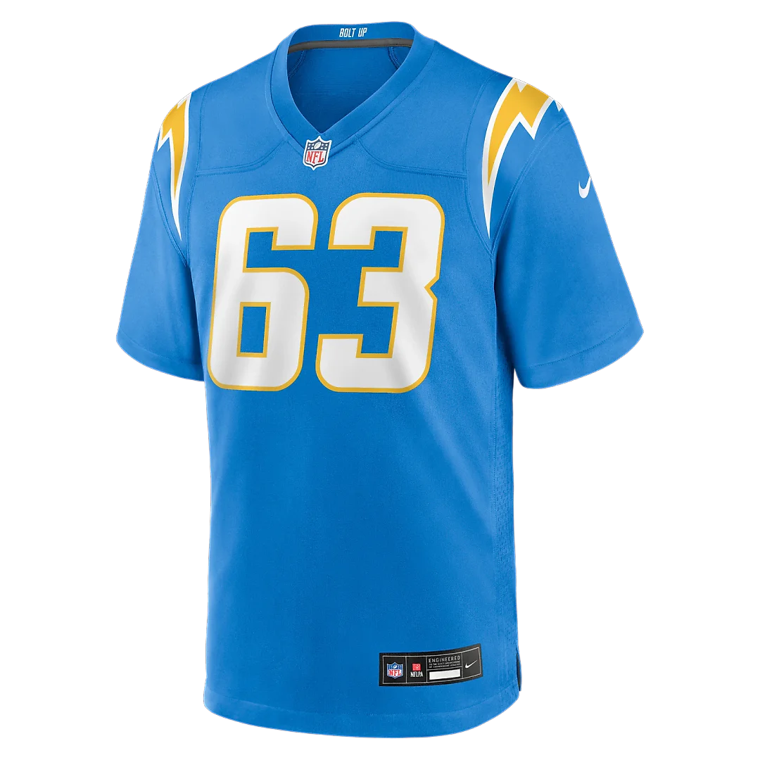 Zennovawear Tyler Biadasz Los Angeles Chargers Team Game Jersey - Powder Blue