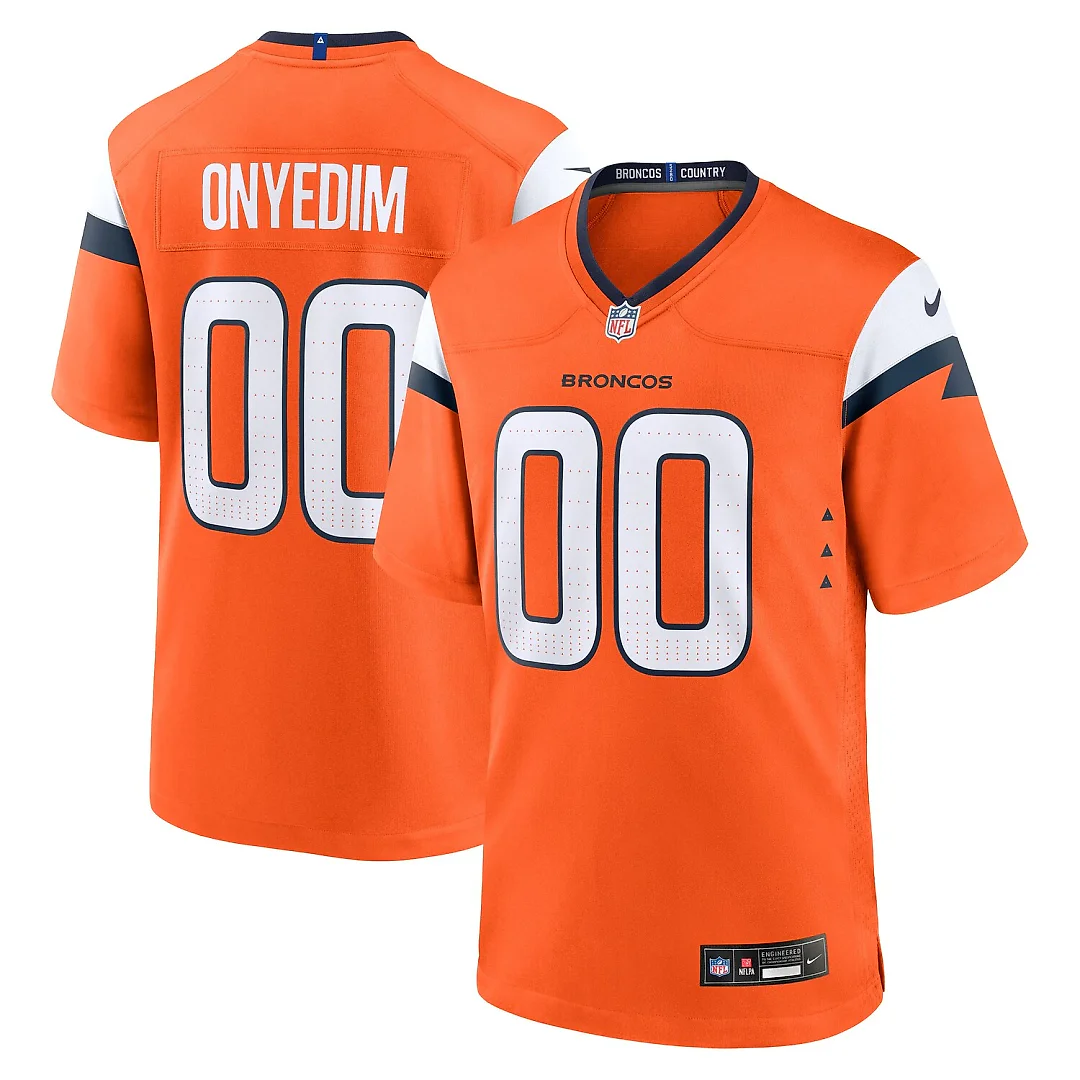 Zennovawear Tyler Onyedim Denver Broncos Game Jersey - Orange