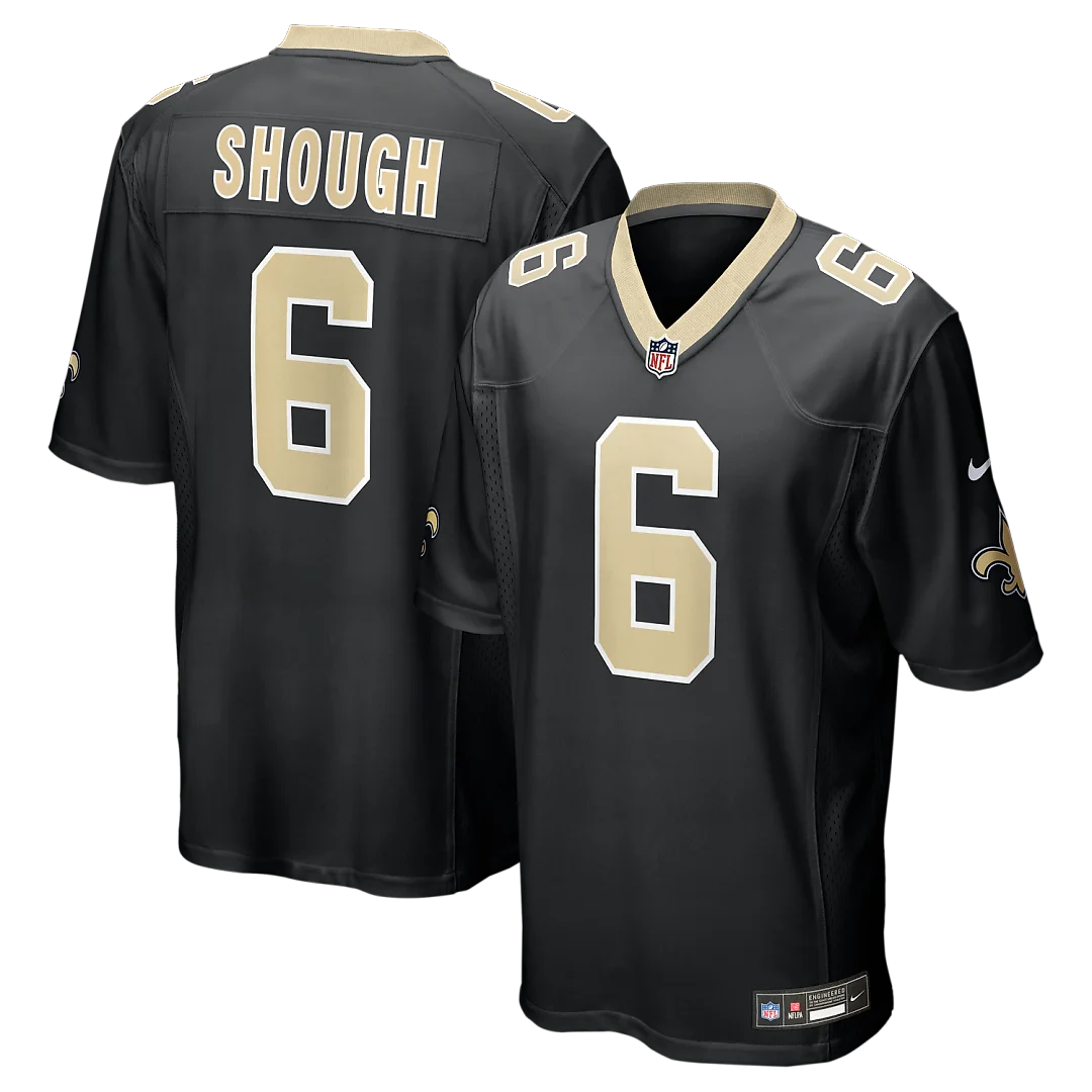Zennovawear Tyler Shough New Orleans Saints Game Jersey - Black