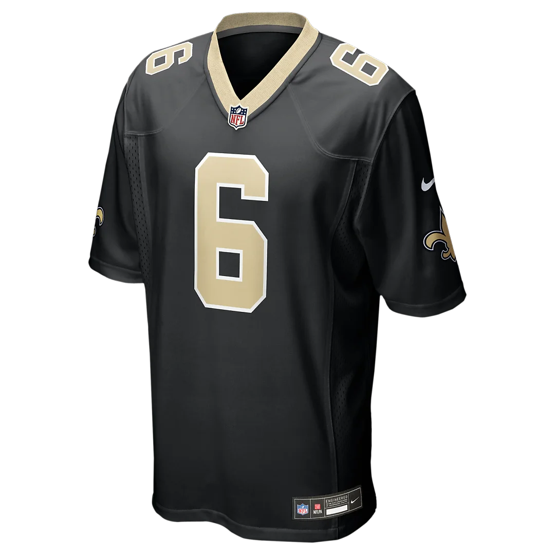 Zennovawear Tyler Shough New Orleans Saints Game Jersey - Black