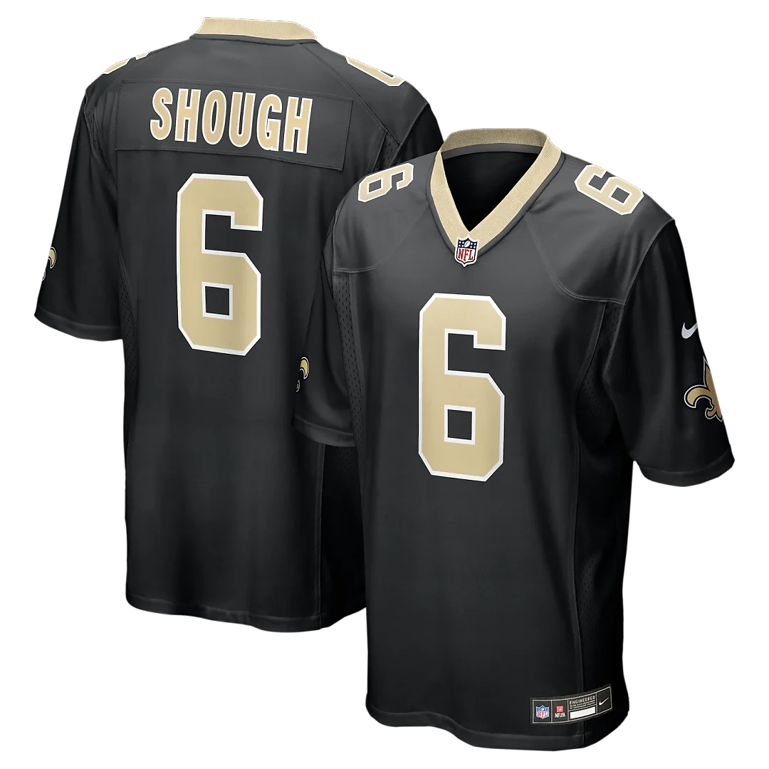 Zennovawear Tyler Shough New Orleans Saints Game Jersey - Black
