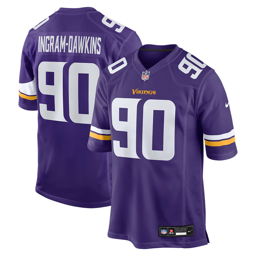Zennovawear Tyrion Ingram-Dawkins Minnesota Vikings Team Game Jersey - Purple