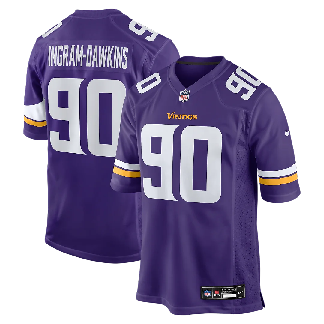 Zennovawear Tyrion Ingram-Dawkins Minnesota Vikings Team Game Jersey - Purple