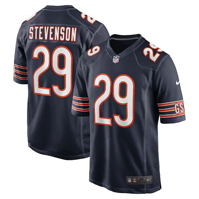 Zennovawear Tyrique Stevenson Chicago Bears Game Jersey - Navy