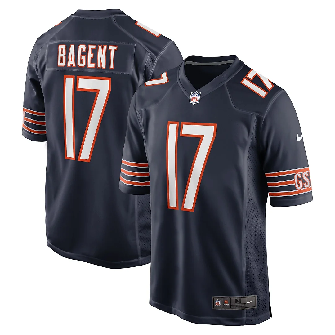 Zennovawear Tyson Bagent Chicago Bears Game Jersey - Navy