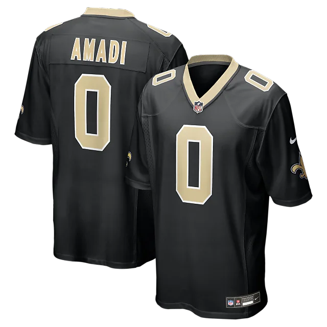 Zennovawear Ugo Amadi New Orleans Saints Team Game Jersey - Black