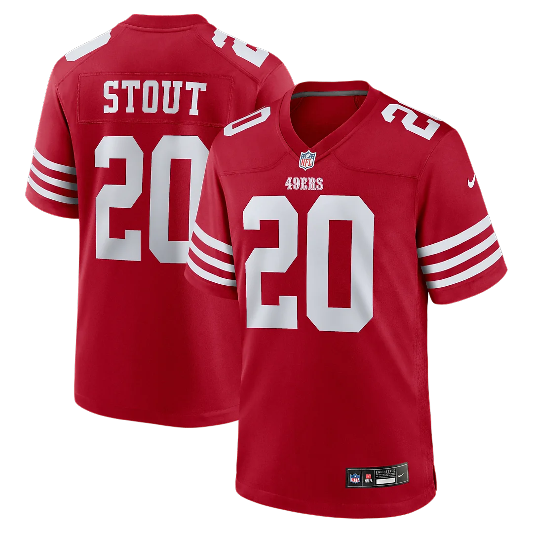 Zennovawear Upton Stout San Francisco 49ers Team Game Jersey - Scarlet