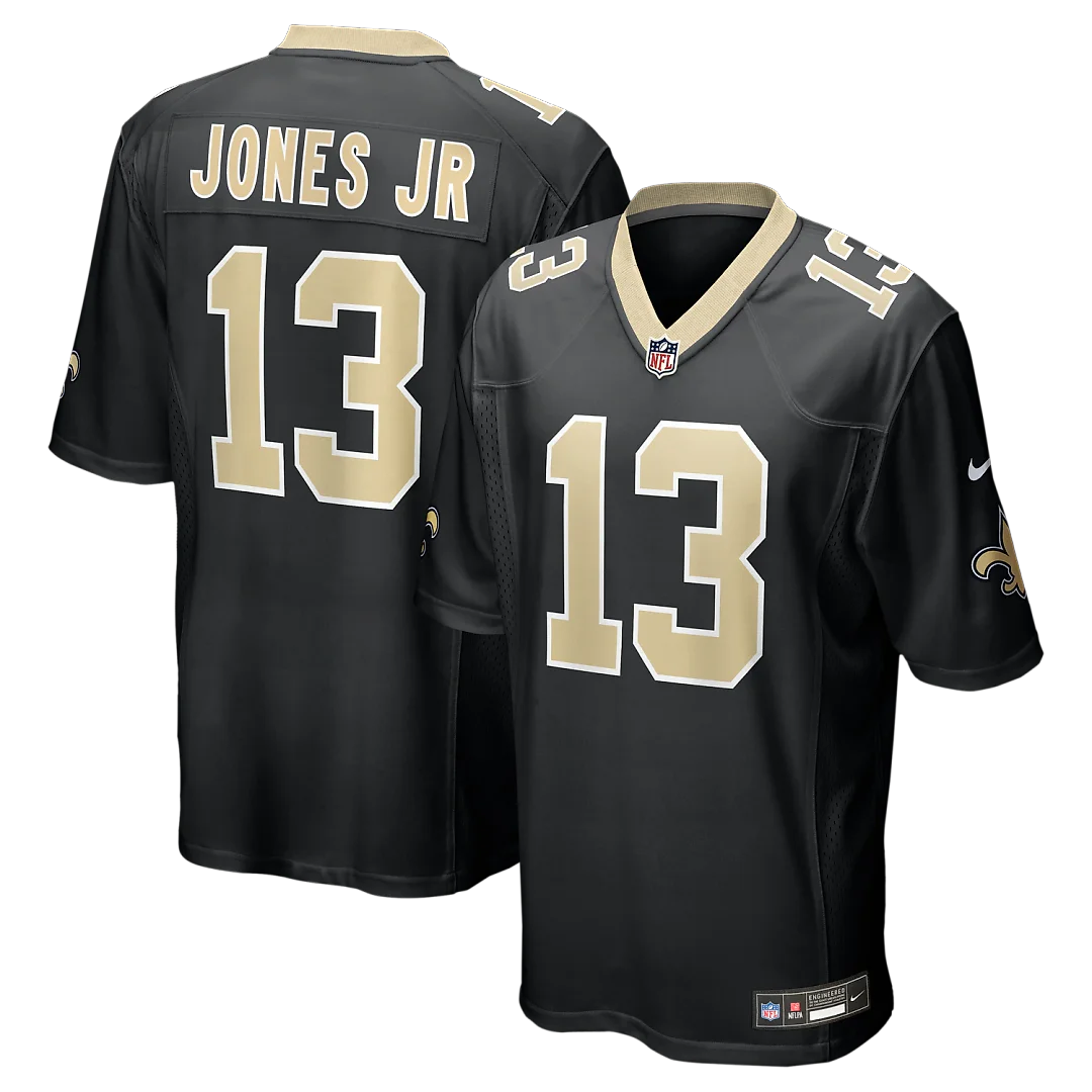Zennovawear Velus Jones Jr. New Orleans Saints Team Game Jersey - Black