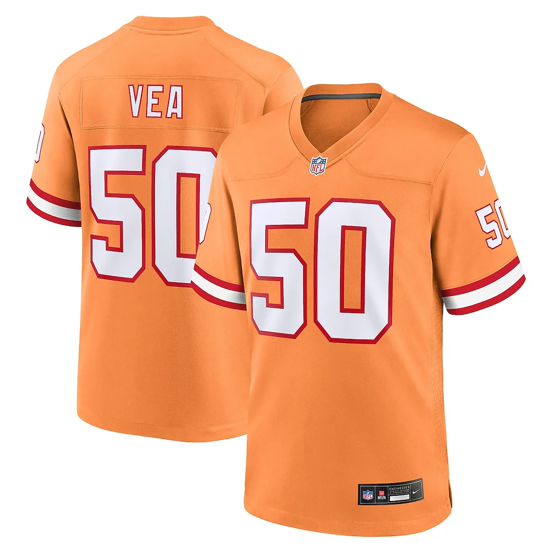 Zennovawear Vita Vea Tampa Bay Buccaneers Throwback Game Jersey - Orange
