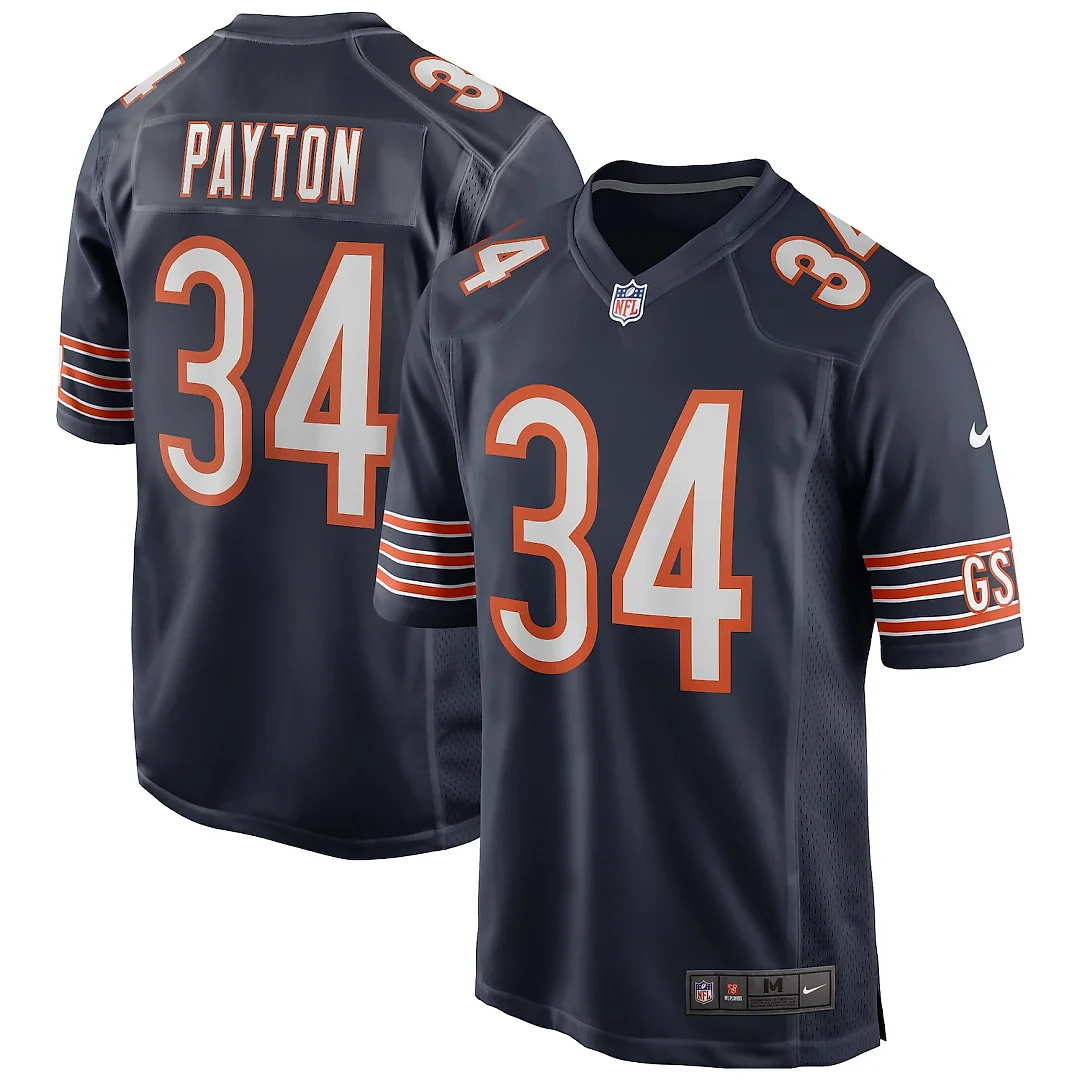 Zennovawear Walter Payton Chicago Bears Game Retired Player Jersey - Navy