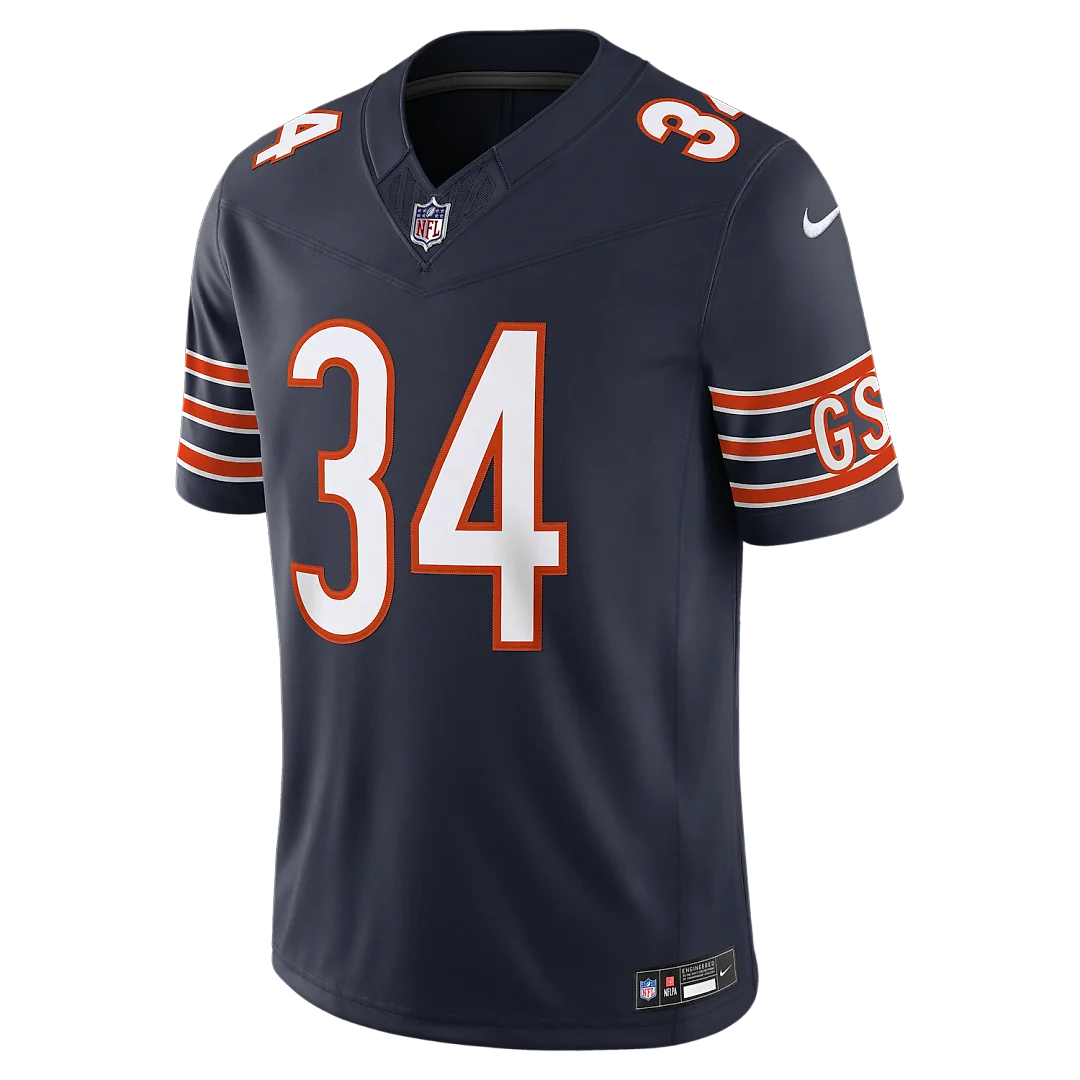 Zennovawear Walter Payton Chicago Bears Vapor FUSE. Stitched Retired Limited Jersey - Navy