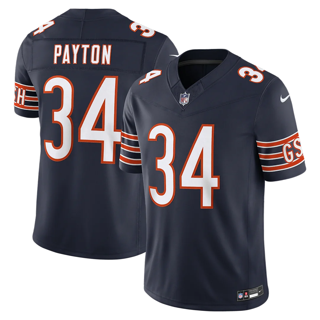 Zennovawear Walter Payton Chicago Bears Vapor FUSE. Stitched Retired Limited Jersey - Navy
