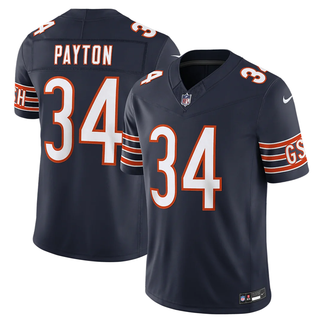 Zennovawear Walter Payton Chicago Bears Vapor FUSE. Stitched Retired Limited Jersey - Navy