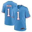 Zennovawear Warren Moon Tennessee Titans Retired Player Alternate Game Jersey - Light Blue