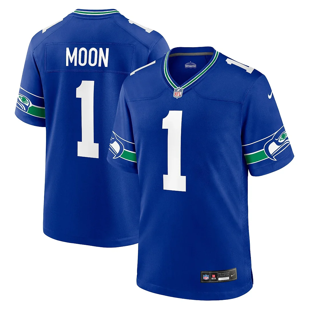 Zennovawear Warren Moon Seattle Seahawks Retired Player Alternate Game Jersey - Royal