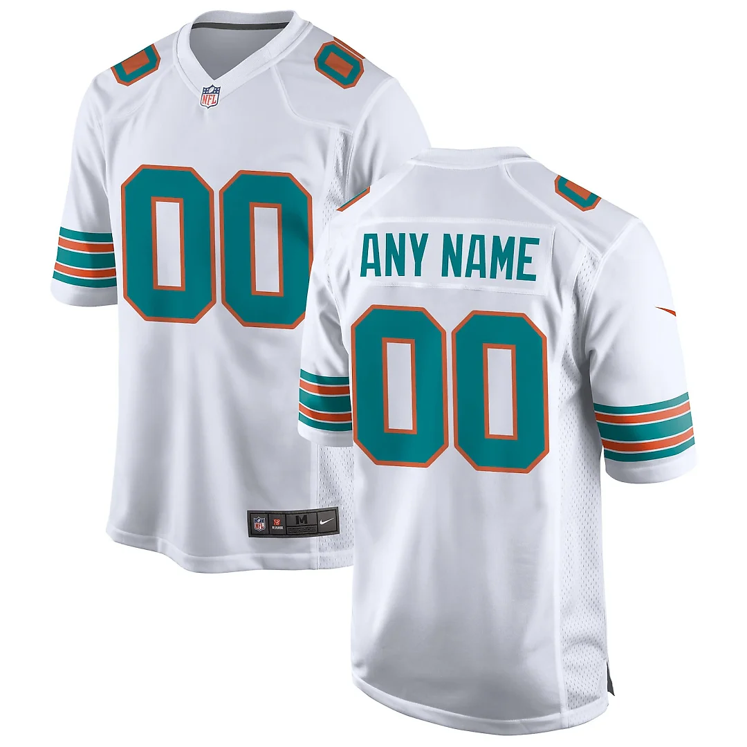 Zennovawear Miami Dolphins Alternate Custom Game Jersey - White