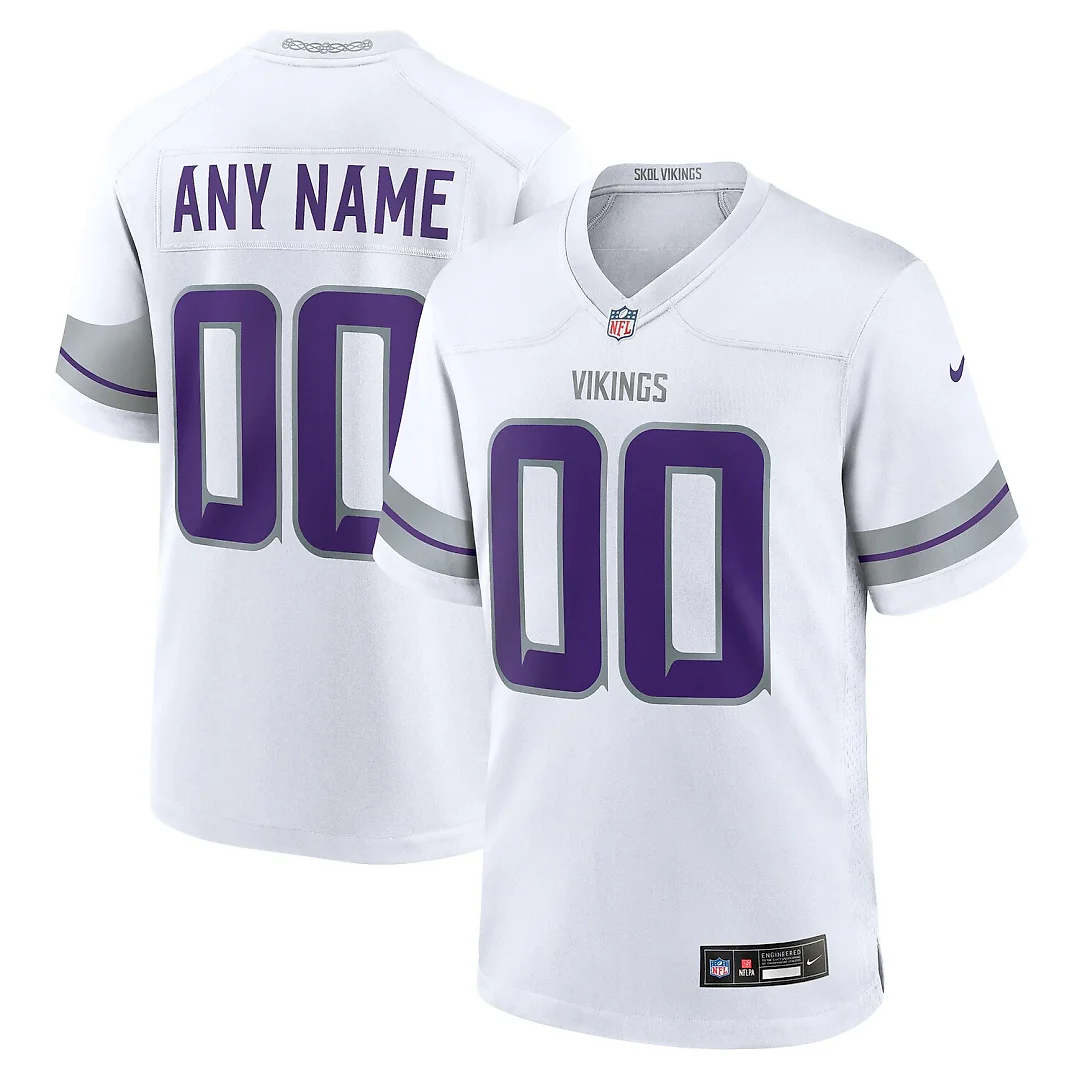 Zennovawear Minnesota Vikings Alternate Custom Game Jersey - White
