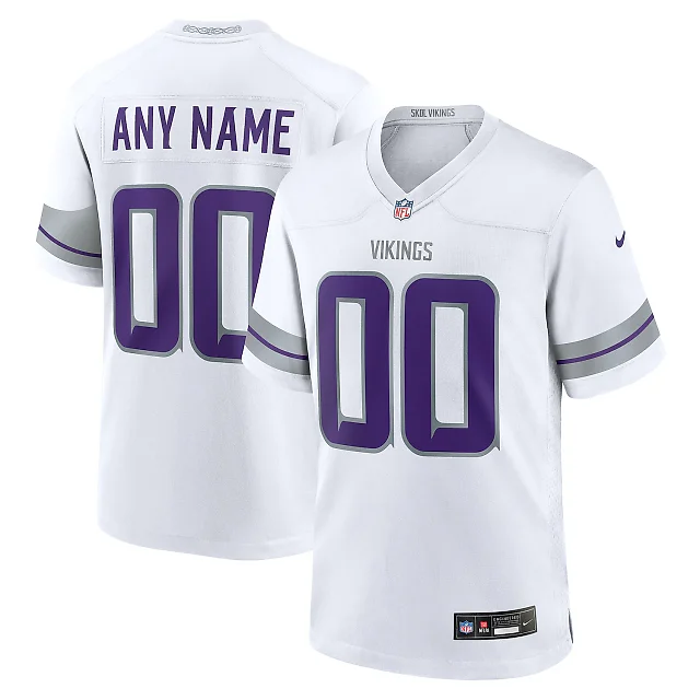 Zennovawear Minnesota Vikings Alternate Custom Game Jersey - White