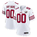 Zennovawear San Francisco 49ers 80th Anniversary Custom Game Jersey - White