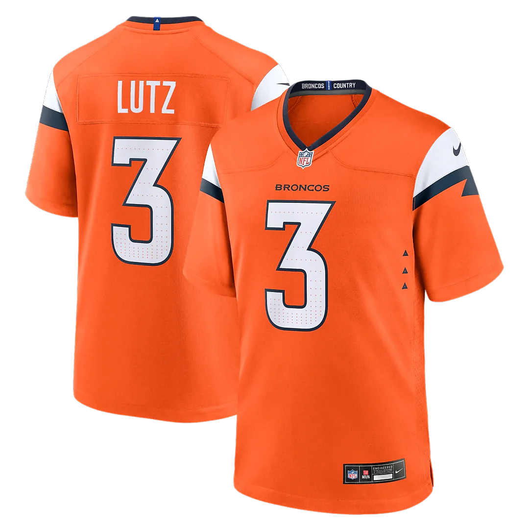 Zennovawear Wil Lutz Denver Broncos Team Game Jersey - Orange