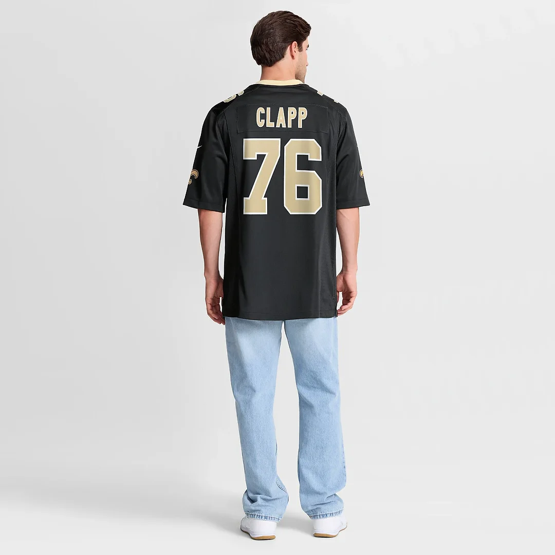 Zennovawear Will Clapp New Orleans Saints Team Game Jersey - Black