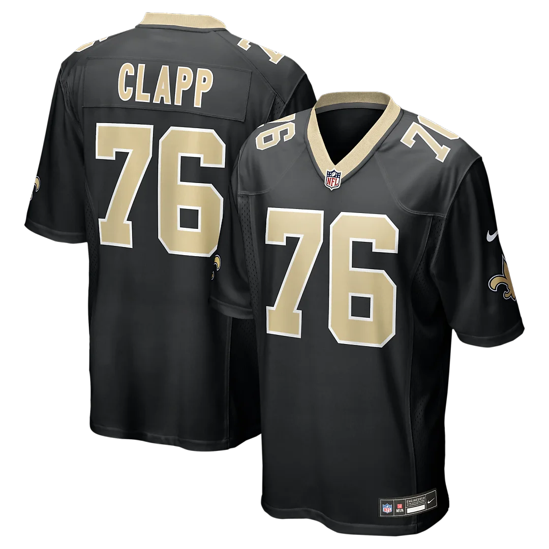 Zennovawear Will Clapp New Orleans Saints Team Game Jersey - Black