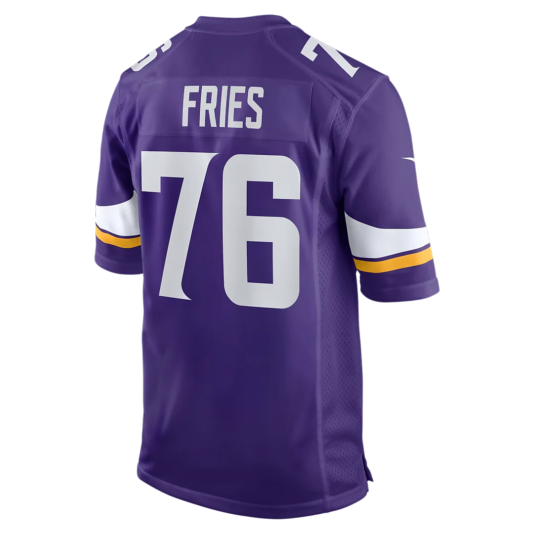 Zennovawear Will Fries Minnesota Vikings Team Game Jersey - Purple