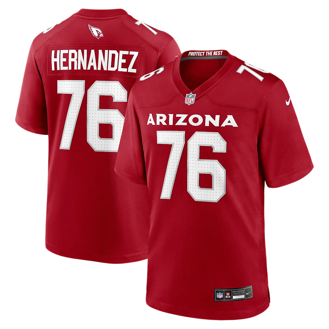 Zennovawear Will Hernandez Arizona Cardinals Team Game Jersey - Cardinal