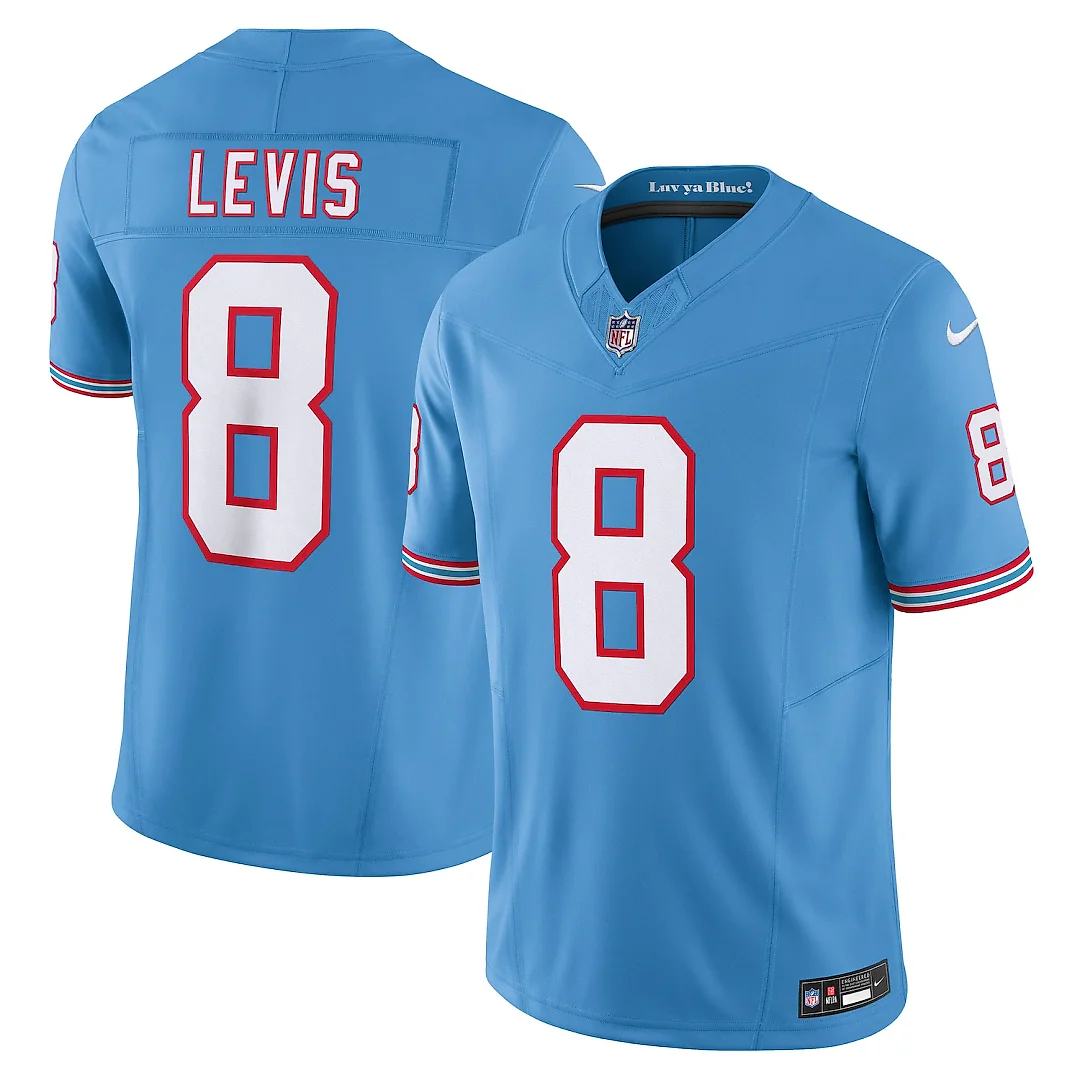 Zennovawear Will Levis Tennessee Titans Alternate Oilers Throwback Vapor FUSE. Limited Jersey - Light Blue