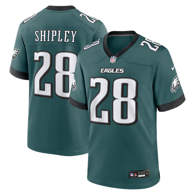 Zennovawear Will Shipley Philadelphia Eagles Team Game Jersey - Midnight Green