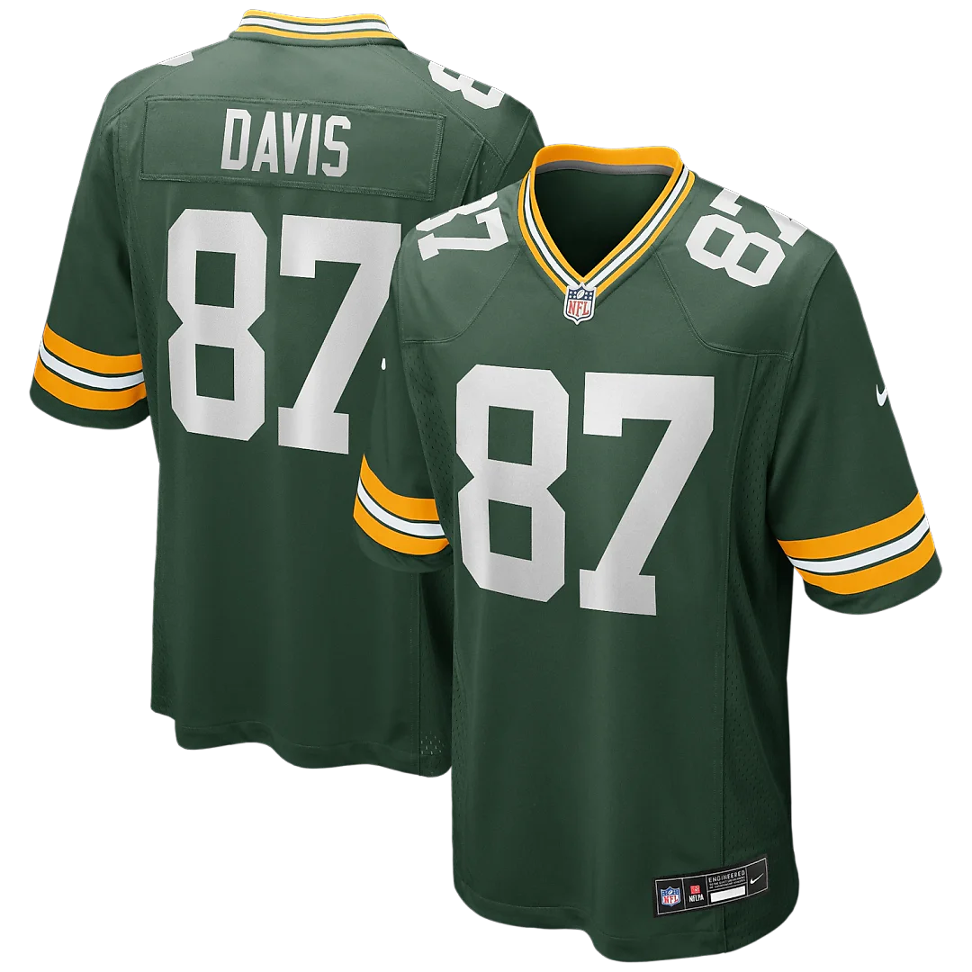 Zennovawear Willie Davis Green Bay Packers Game Retired Player Jersey - Green