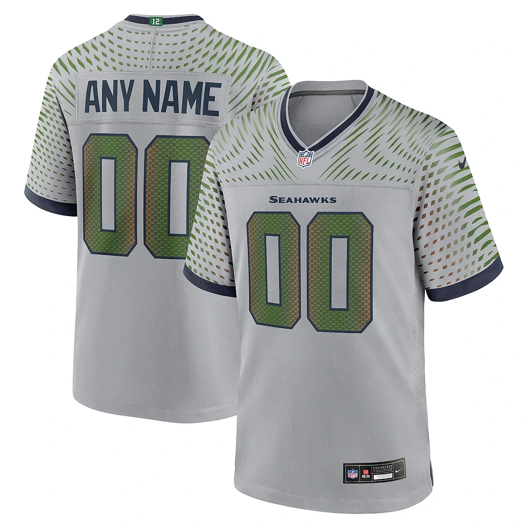 Zennovawear Seattle Seahawks 2025 Rivalries Collection Custom Game Jersey - Wolf Gray