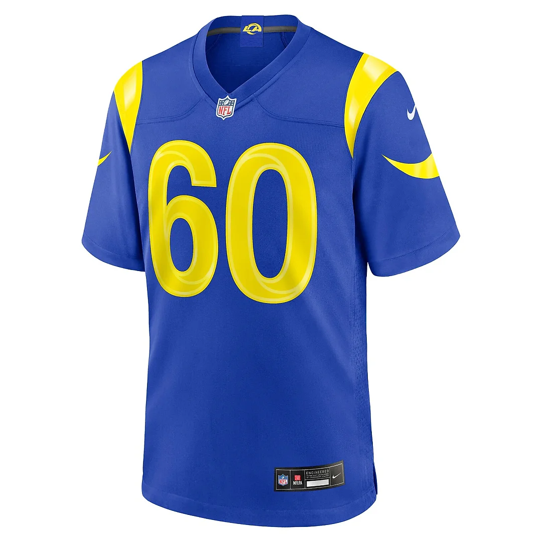 Zennovawear Wyatt Bowles Los Angeles Rams Team Game Jersey - Royal