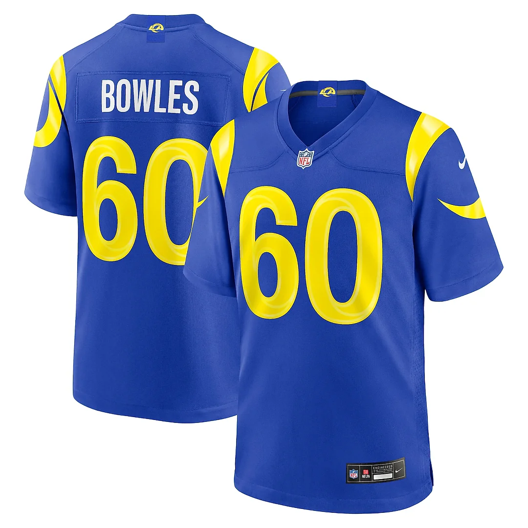 Zennovawear Wyatt Bowles Los Angeles Rams Team Game Jersey - Royal