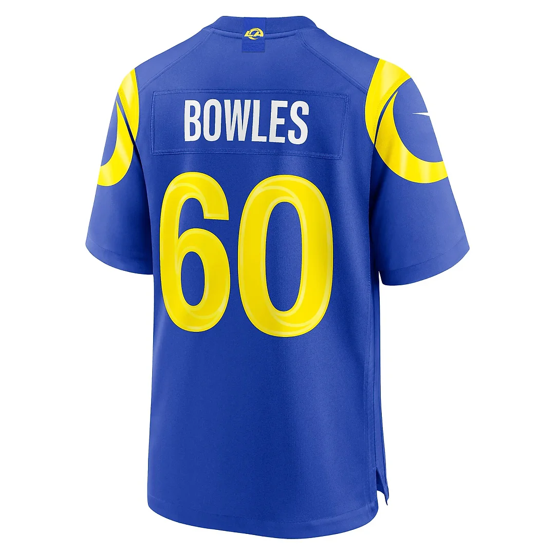 Zennovawear Wyatt Bowles Los Angeles Rams Team Game Jersey - Royal