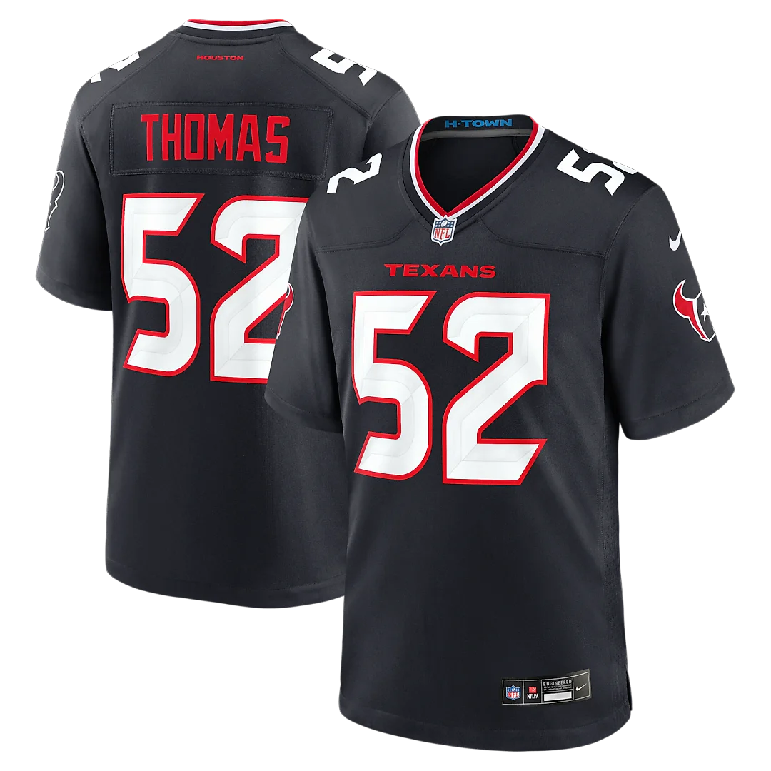 Zennovawear Xavier Thomas Houston Texans Team Game Jersey - Navy