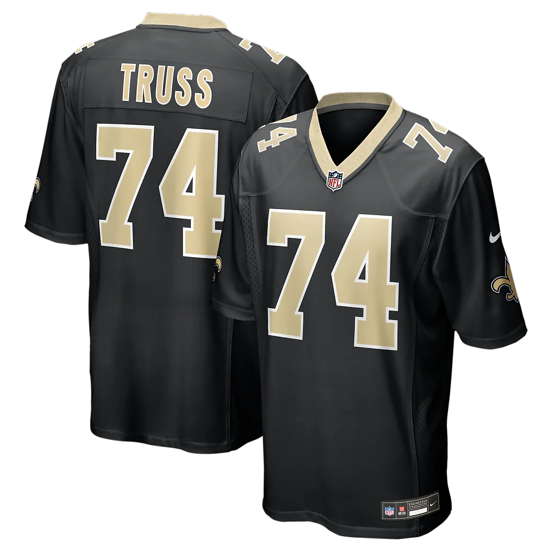 Zennovawear Xavier Truss New Orleans Saints Team Game Jersey - Black
