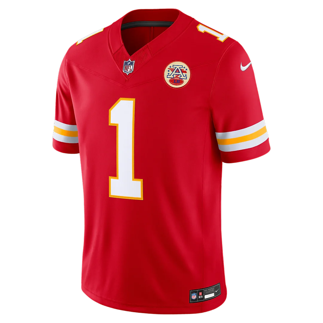 Zennovawear Xavier Worthy Kansas City Chiefs Team Vapor FUSE. Stitched Limited Jersey - Red